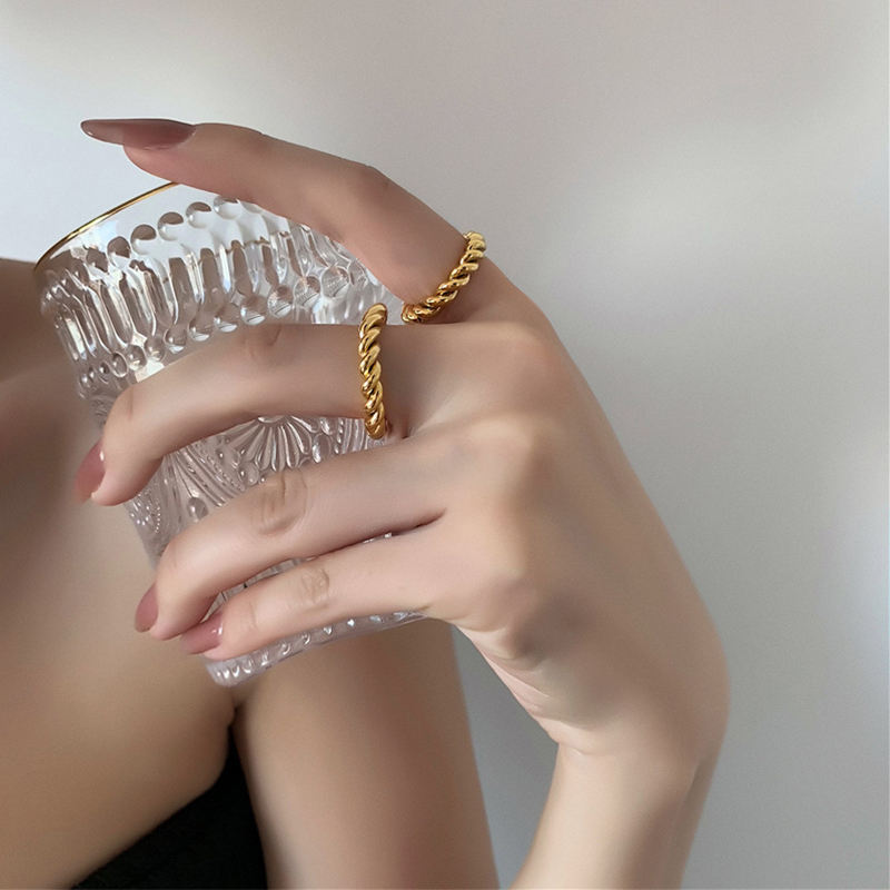 Infinity 18K Gold Plated Twisted Ring