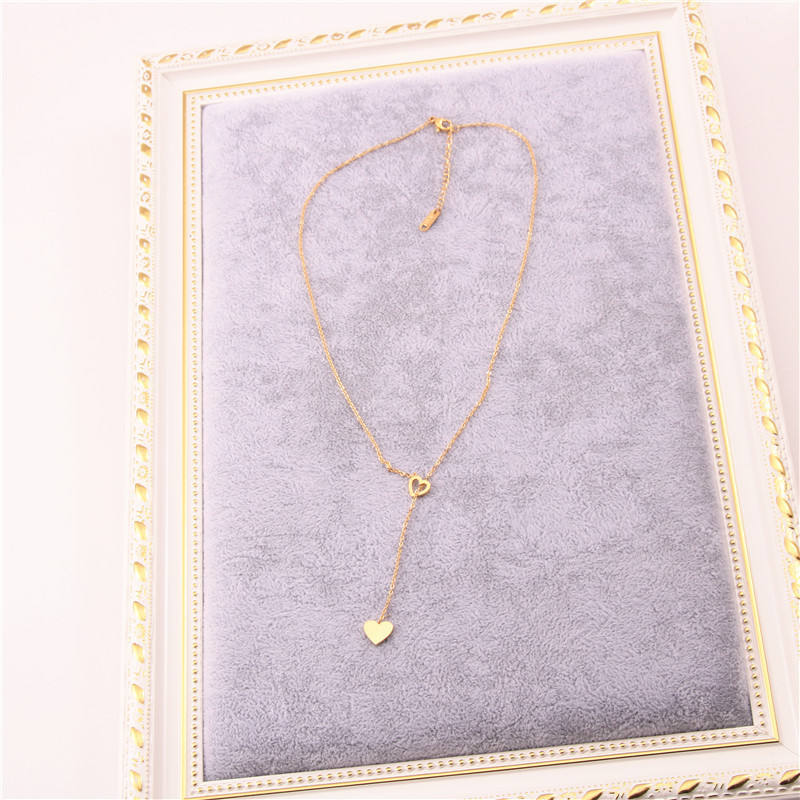 Double Heart 18K Gold Plated Pendant Necklace