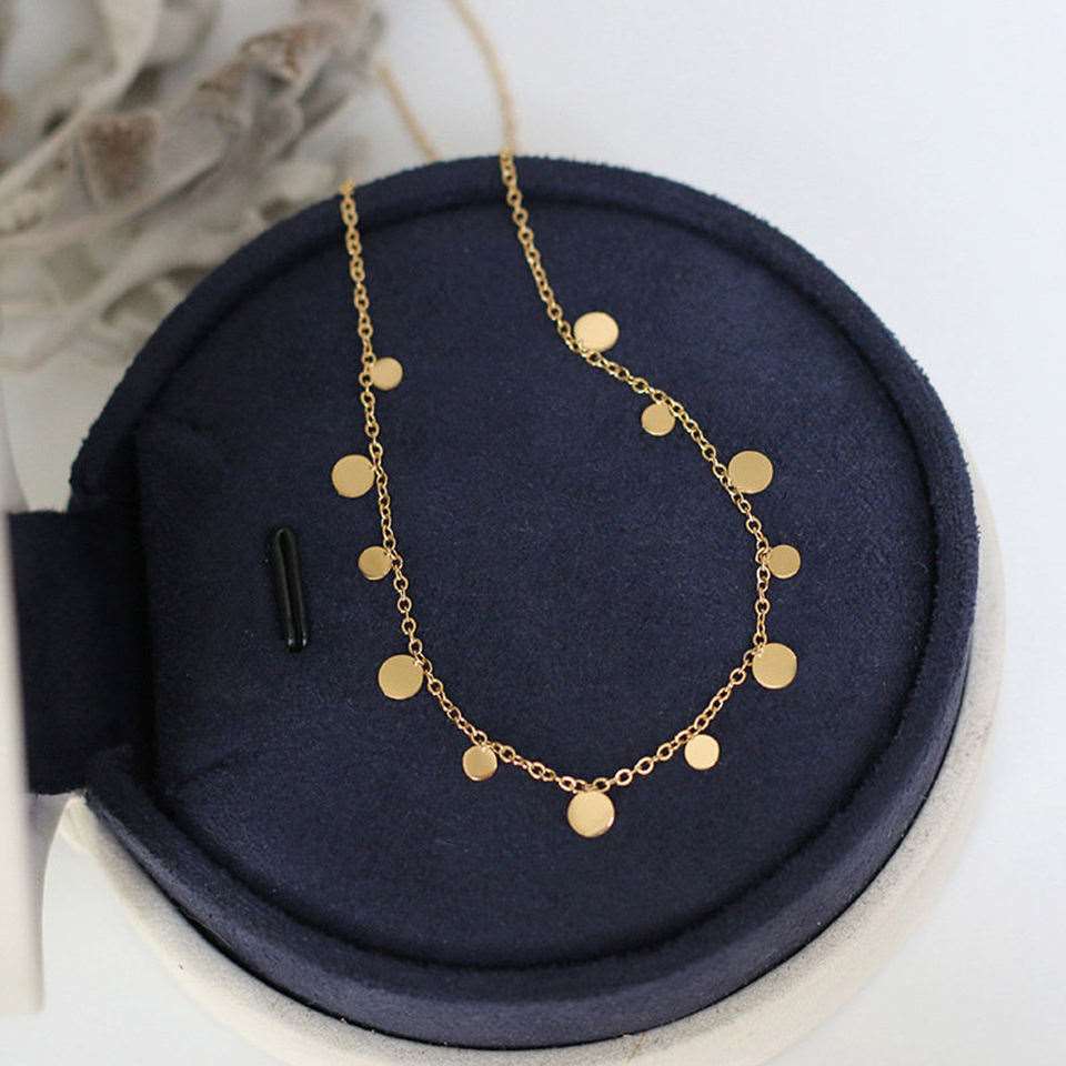 Dainty Choker 18K Gold Plated Charm Necklace