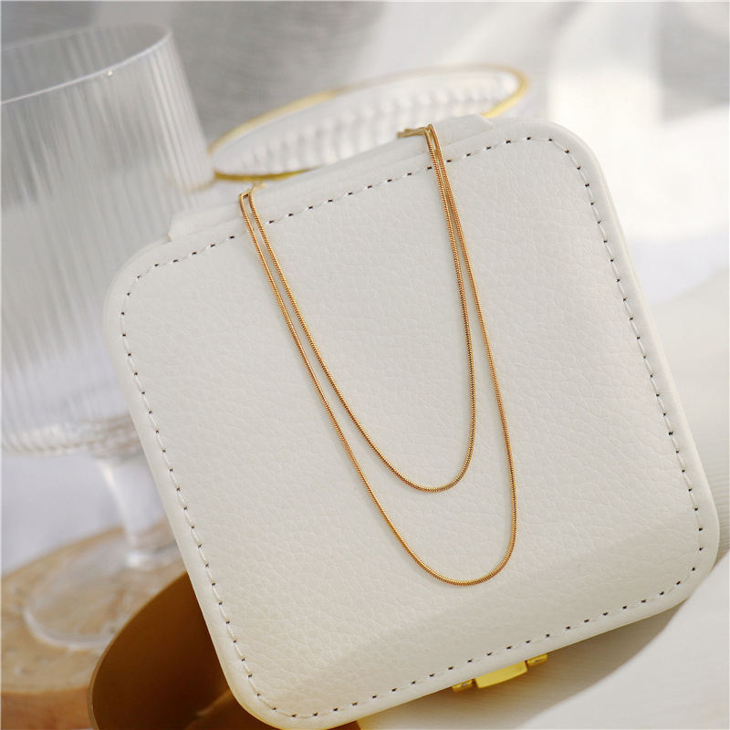 Double Layer 18K Gold Plated Chain Necklace