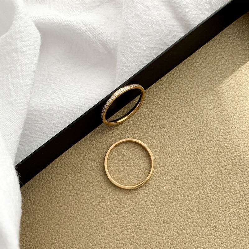 Signet Paved 18K Gold Plated Statement Ring