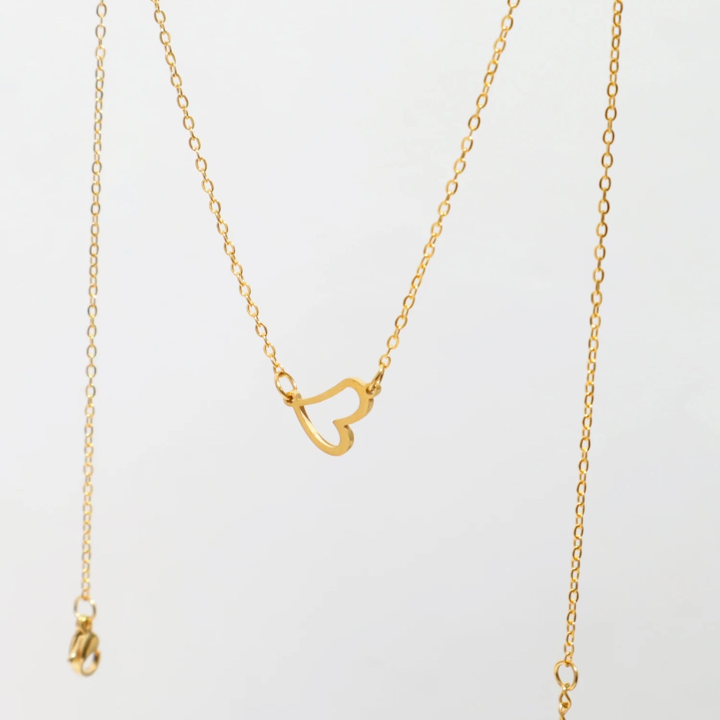 Hollow Heart18K Gold Plated Pendant Necklace