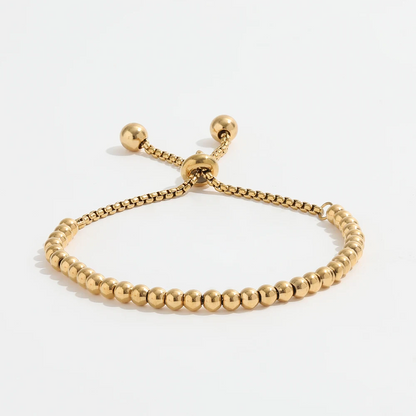 Adjustable Bead 18K Gold Plated Bracelet