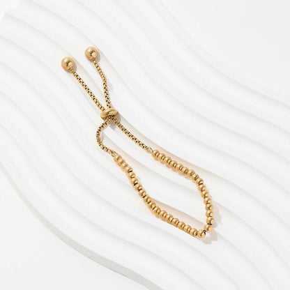 Adjustable Bead 18K Gold Plated Bracelet