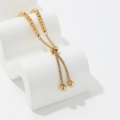 Adjustable Bead 18K Gold Plated Bracelet