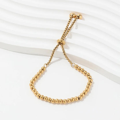 Adjustable Bead 18K Gold Plated Bracelet