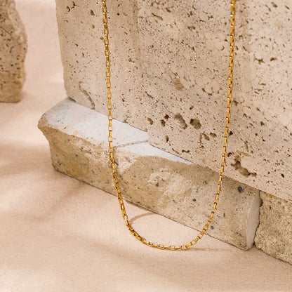Box Chain Necklace | 18K Gold Plated