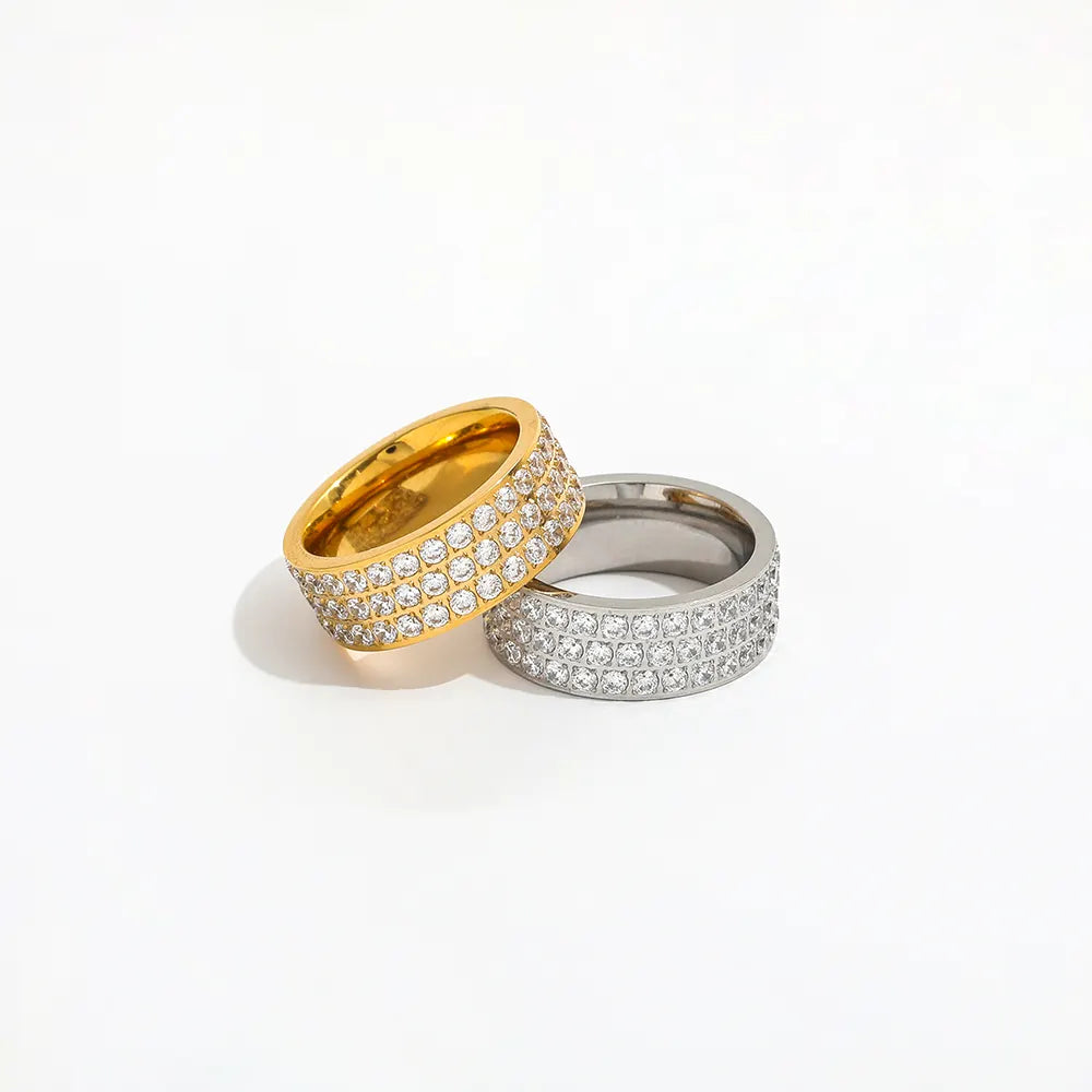 CZ Paved Band Ring | 18K Gold Plated