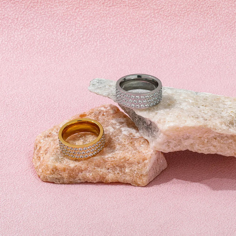 CZ Paved Band Ring | 18K Gold Plated