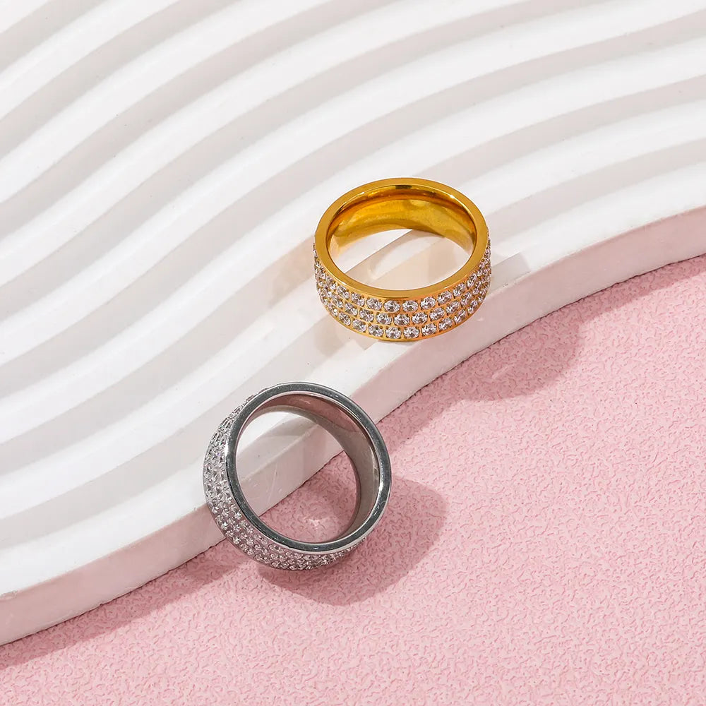 CZ Paved Band Ring | 18K Gold Plated