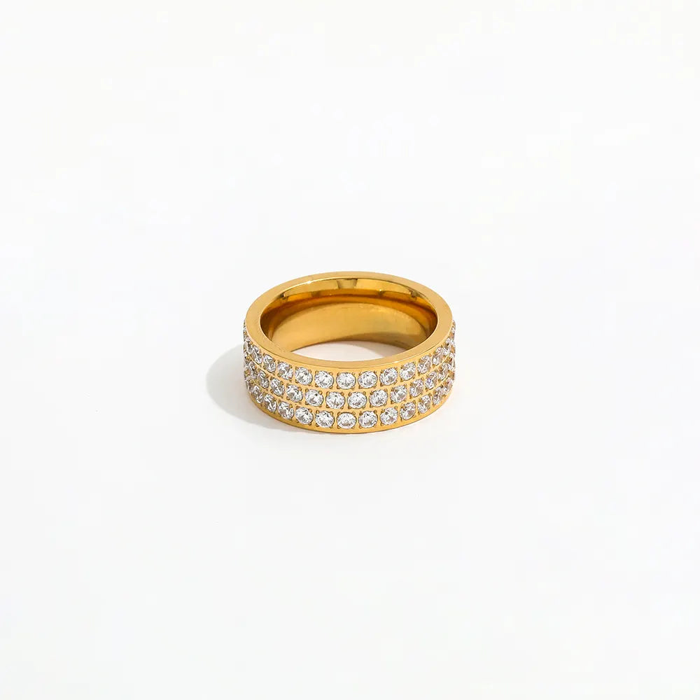 CZ Paved Band Ring | 18K Gold Plated