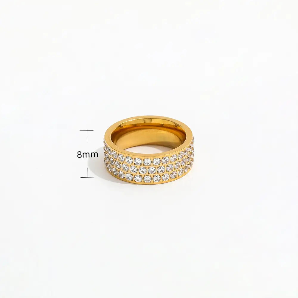 CZ Paved Band Ring | 18K Gold Plated