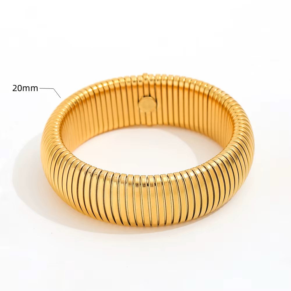 Snake Chain Elastic Bracelet | 18K Gold Plated