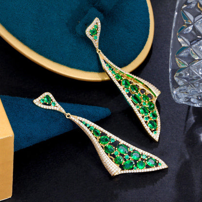 Long Dangle Earrings | Cubic Zirconia