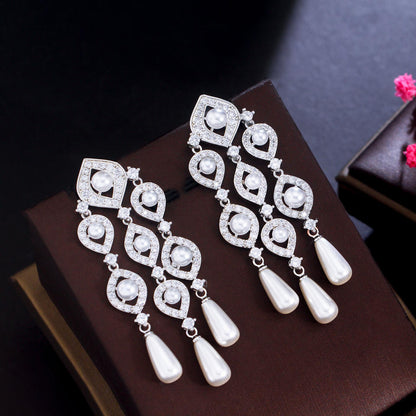 Chandelier Cubic Zirconia Drop Dangle Earrings