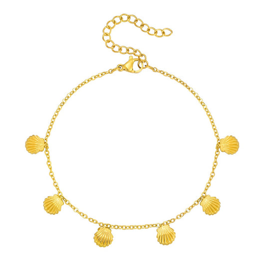 Shell Pendant Anklet | 18K Gold Plated