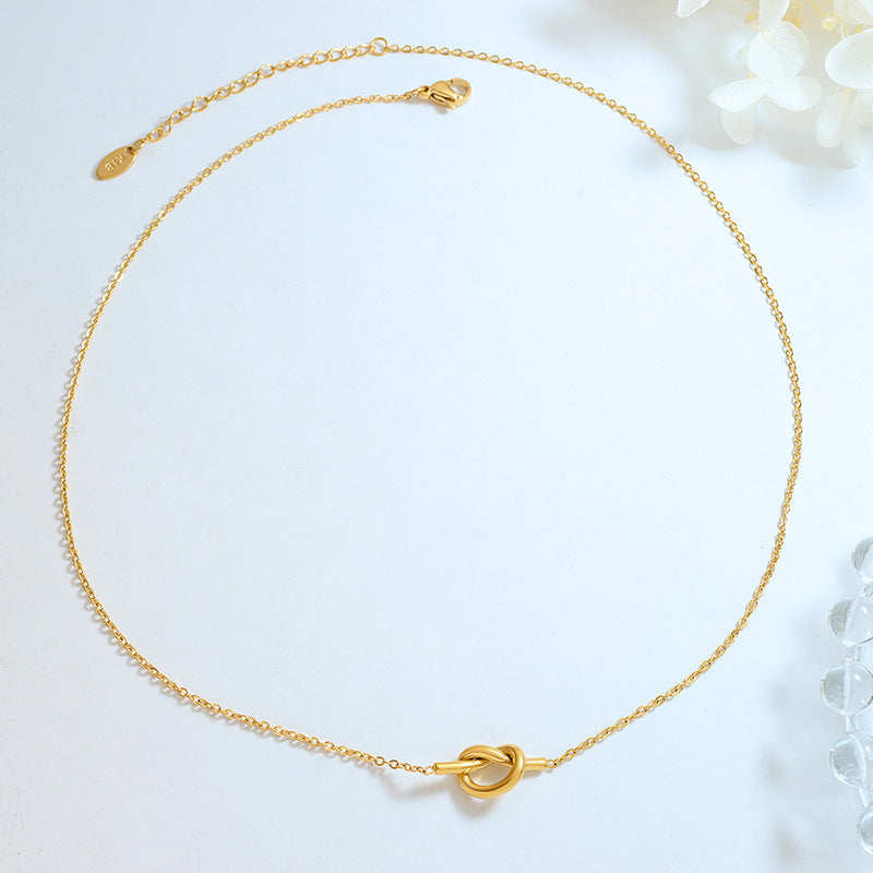 Twisted Circle Heart Knot Necklace