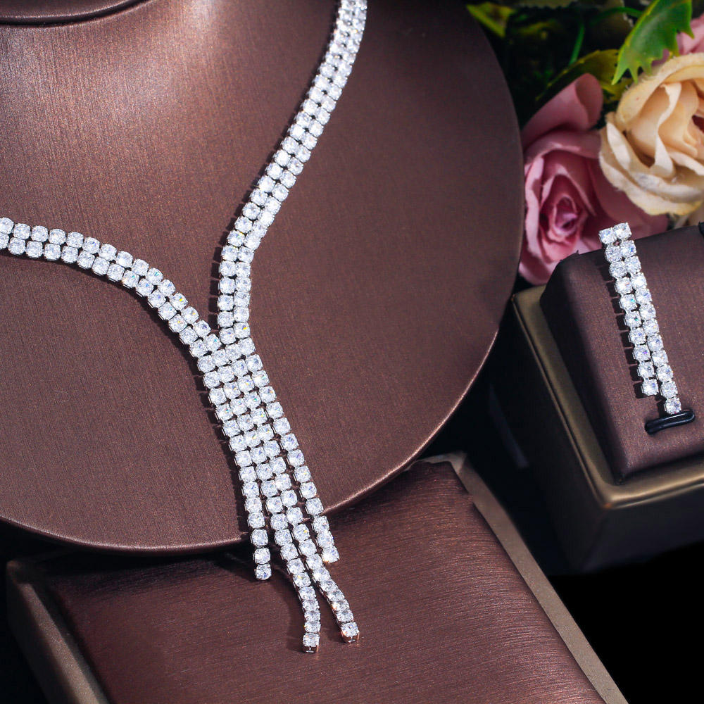 Tassel Bridal Jewellery Set | Cubic Zirconia