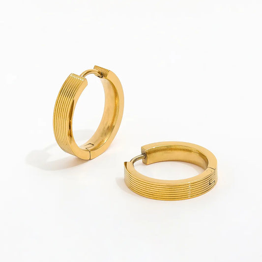 Simple Plain 18K Gold Plated Hoop Earrings