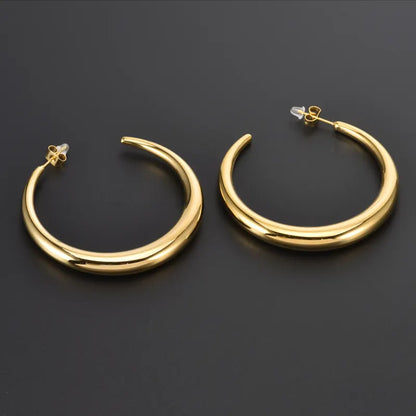 Big 18K Gold Plated Hoop Earrings