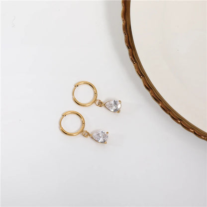 Water Drop 18K Gold Plated Hoop Earrings