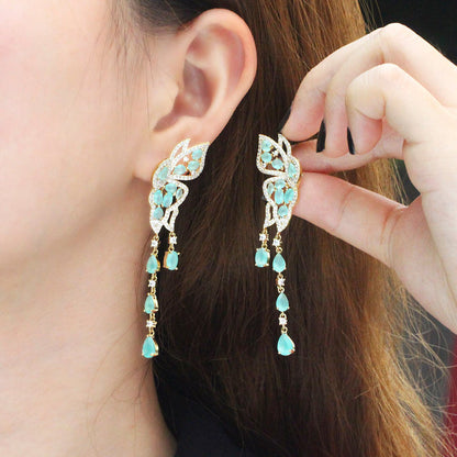Butterfly Wing Tassel Earrings