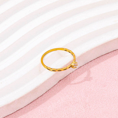 Mini Zirconia Hollow Ring | 18K Gold Plated