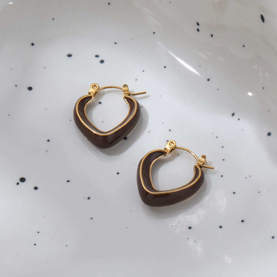 V Shaped 18K Gold Plated Huggies Earrings