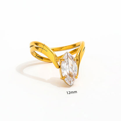 Double-layer CZ Ring | 18K Gold Plated