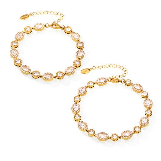 CZ Pave Chain Bracelet  | 18K Gold Plated