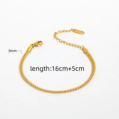 Herringbone 18K Gold Plated Chain Bracelet