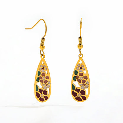 Colorful Drop Earrings | 18K Gold Plated