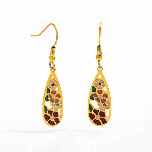 Colorful Drop Earrings | 18K Gold Plated