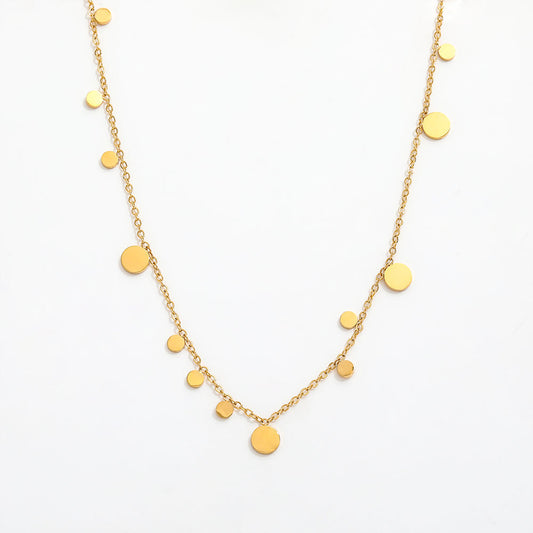 Dainty Circle Pendant Necklace | 18K Gold Plated