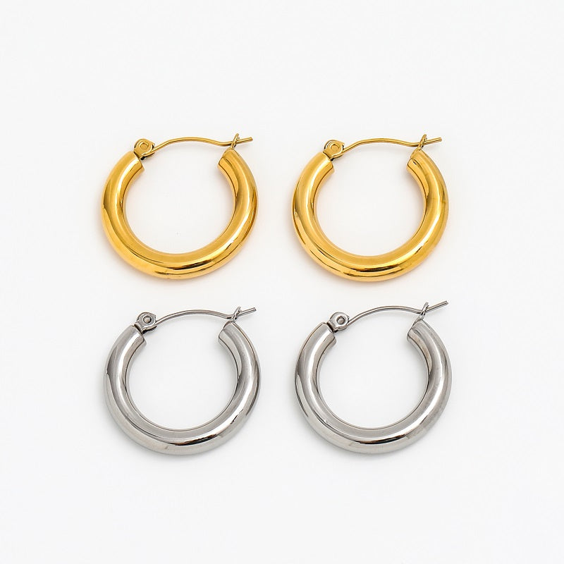 Circle Hoop Earrings | 18K Gold Plated
