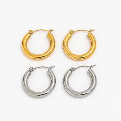 Circle Hoop Earrings | 18K Gold Plated