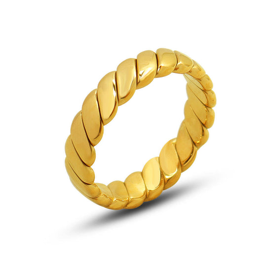 Twist Rope Ring | 18K Gold Plated