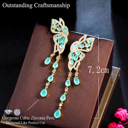 Butterfly Wing Tassel Earrings