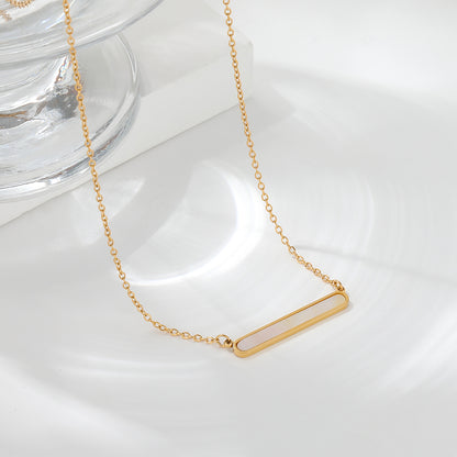 Shell Bar Pendant Necklace | 18K Gold Plated