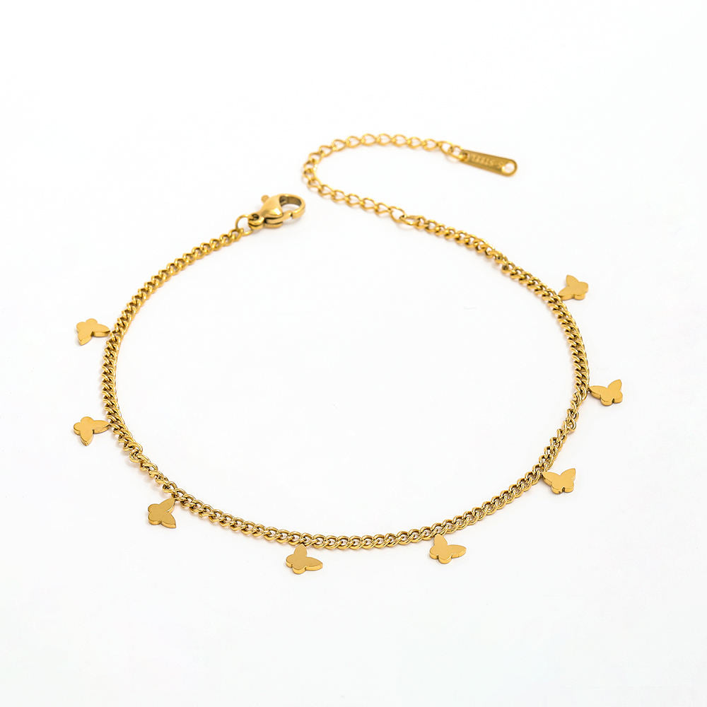 Dainty Butterfly Anklet | 18K Gold Plated