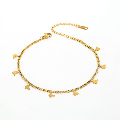 Dainty Butterfly Anklet | 18K Gold Plated