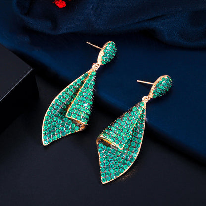 Two Tone Micro Pave Drop Earrings | Cubic Zirconia