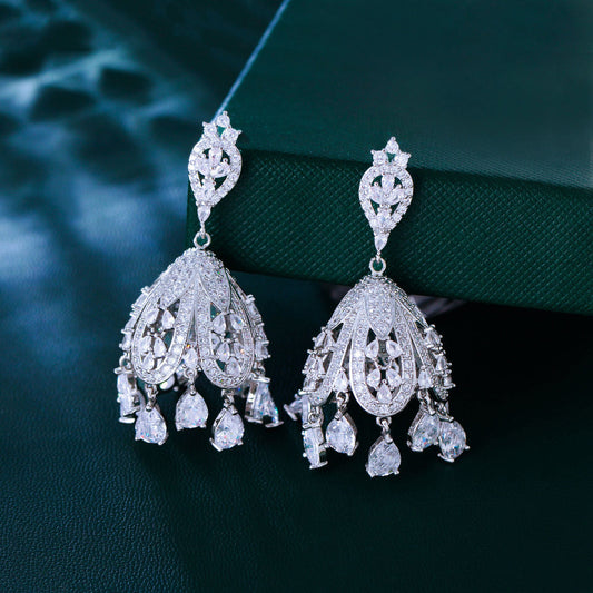 Bell Shape Chandelier Earrings | Cubic Zirconia