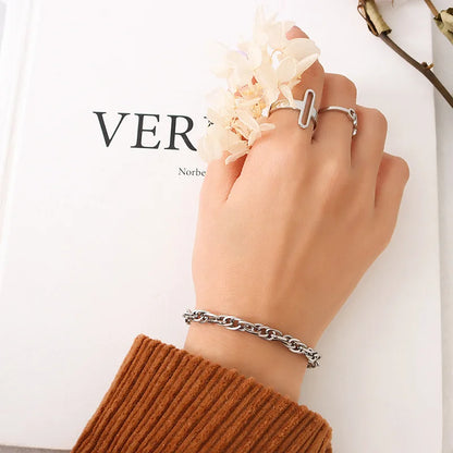 Link Chain Necklace and Bracelet Set