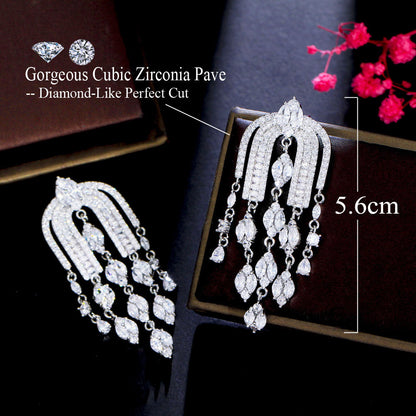 Bridal Chandelier Earrings | Cubic Zirconia