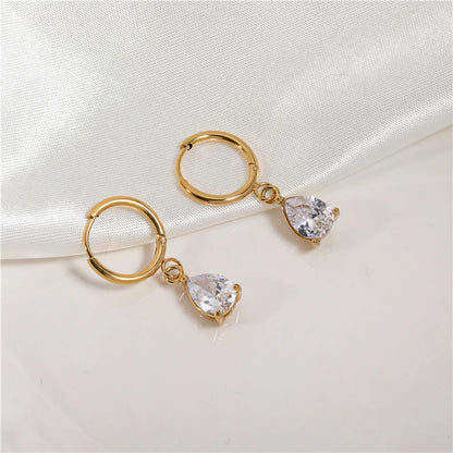 Water Drop 18K Gold Plated Hoop Earrings