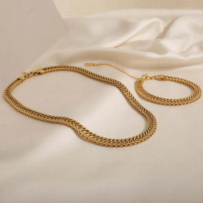 Chunky Knit Style Necklace and Bracelet