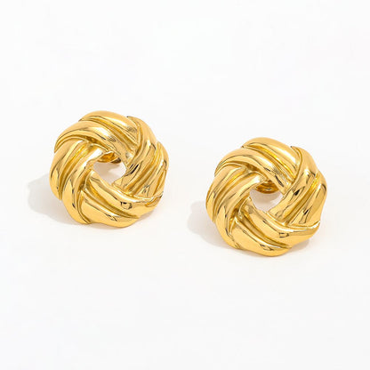 Twisted Stud Earrings | 18K Gold Plated