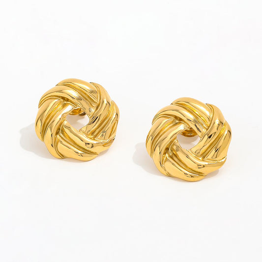 Twisted Stud Earrings | 18K Gold Plated