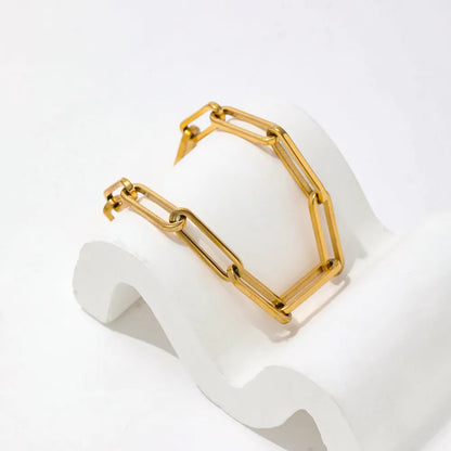 Paper Clip Adjustable 18K Gold Plated Bracelet